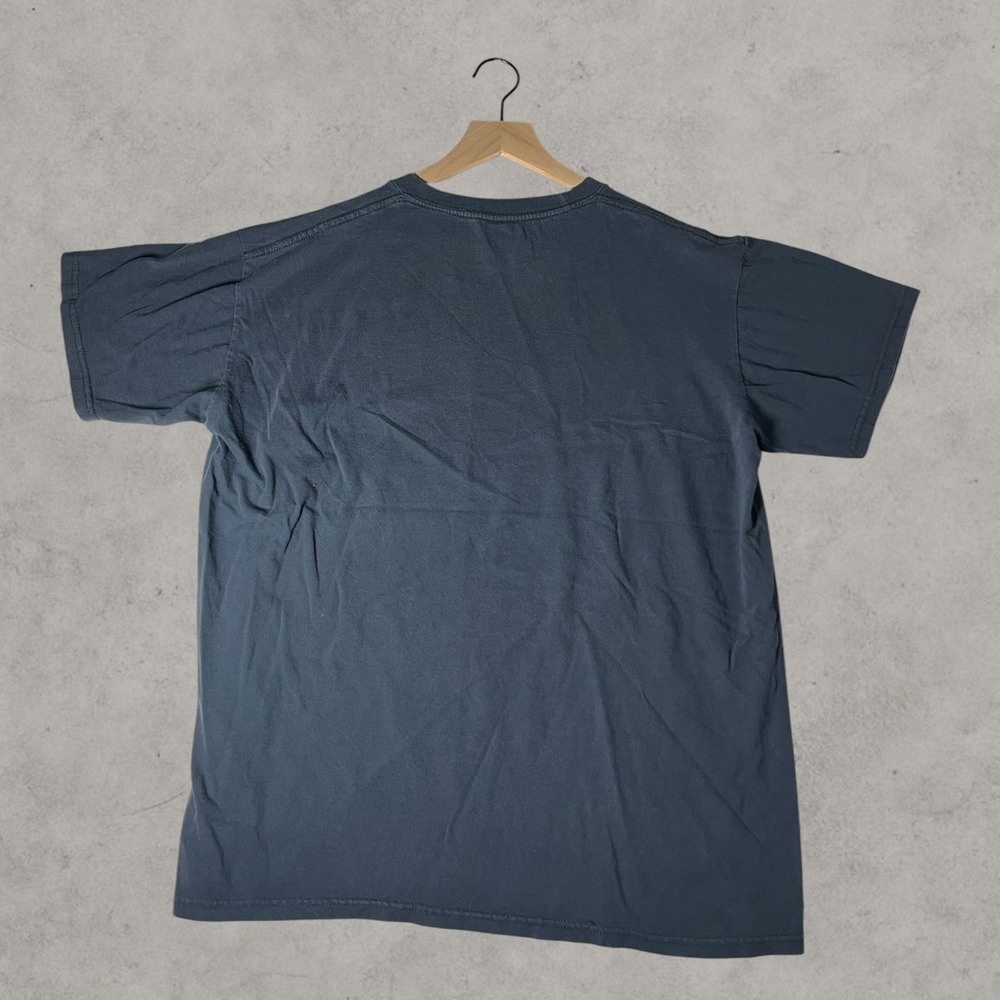 Adidas Mens Graphic T-Shirt Navy Blue Trefoil Box Logo Short Sleeve Crew Neck XL - Picture 2 of 4